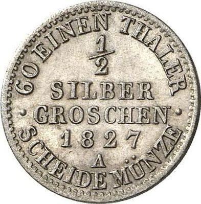 Реверс монеты - 1/2 серебряных гроша 1827 года A - цена серебряной монеты - Пруссия, Фридрих Вильгельм III