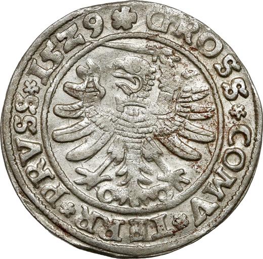 Реверс монеты - 1 грош 1529 года "Торунь" - цена серебряной монеты - Польша, Сигизмунд I Старый