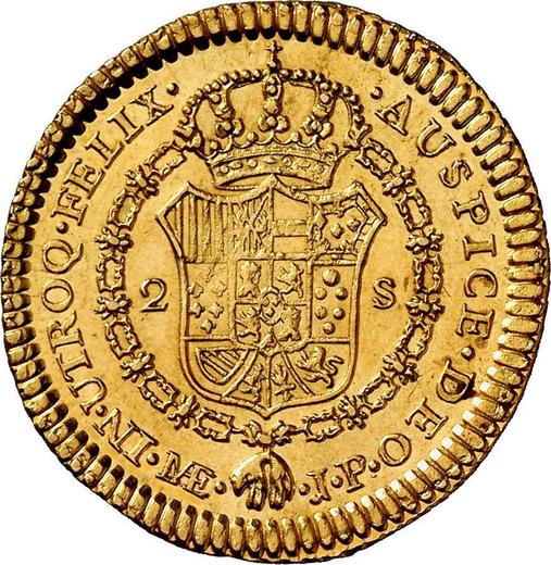 Rewers monety - 2 escudo 1816 JP - cena złotej monety - Peru, Ferdynand VII