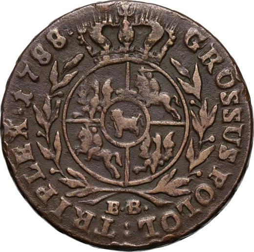 Reverso Trojak (3 groszy) 1788 EB - valor de la moneda  - Polonia, Estanislao II Poniatowski