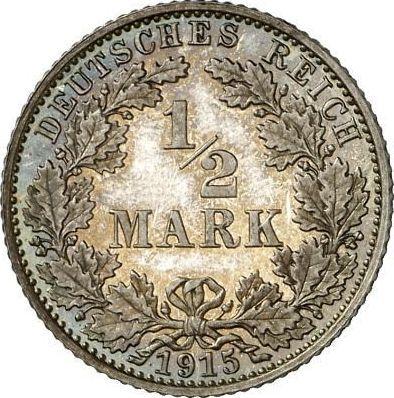 Аверс монеты - 1/2 марки 1915 года J "Тип 1905-1919" - цена серебряной монеты - Германия, Германская Империя
