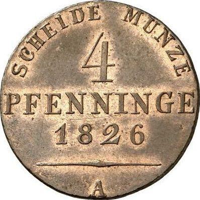 Reverso 4 Pfennige 1826 A - valor de la moneda  - Prusia, Federico Guillermo III