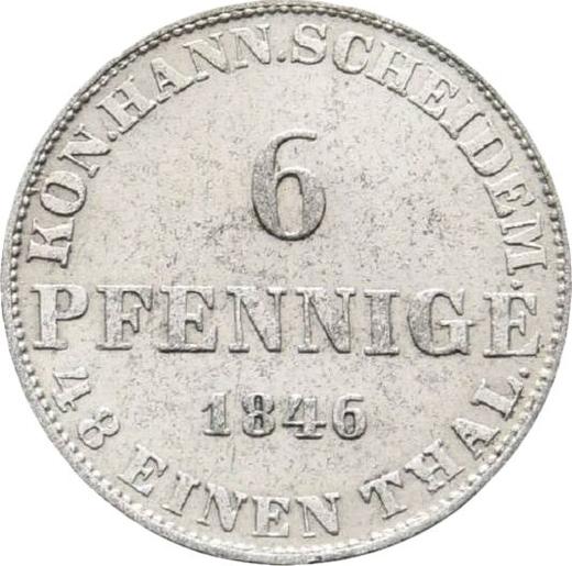 Reverso 6 Pfennige 1846 B "Tipo 1846-1851" - valor de la moneda de plata - Hannover, Ernesto Augusto 