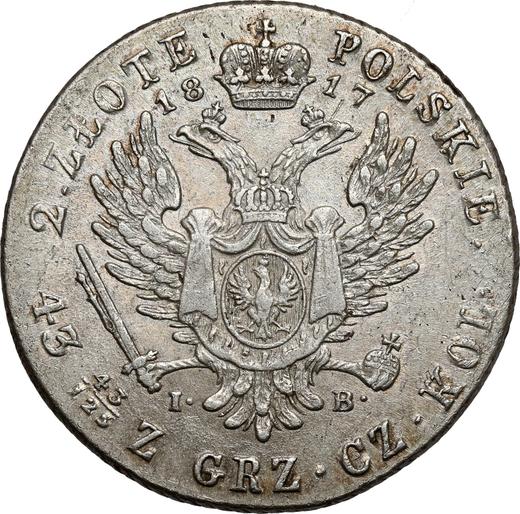 Reverso 2 eslotis 1817 IB "Cabeza grande" - valor de la moneda de plata - Polonia, Zarato de Polonia
