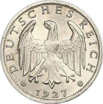 Аверс монеты - 1 рейхсмарка 1927 года F - цена серебряной монеты - Германия, Bеймарская республика