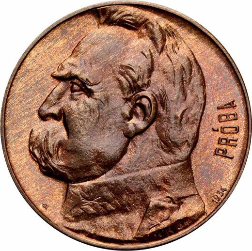 Реверс монеты - Пробные 5 злотых 1934 года "Юзеф Пилсудский" Бронза - цена  монеты - Польша, II Республика