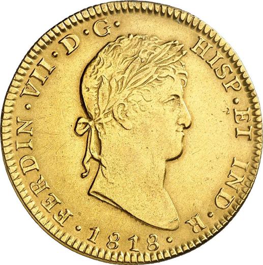Аверс монеты - 4 эскудо 1818 года Mo JJ - цена золотой монеты - Мексика, Фердинанд VII