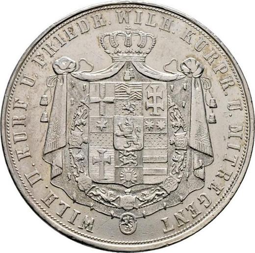 Аверс монеты - 2 талера 1845 года - цена серебряной монеты - Гессен-Кассель, Вильгельм II