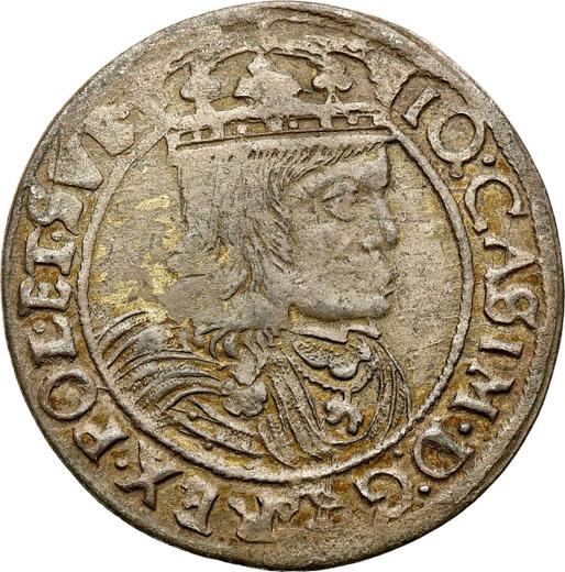 Аверс монеты - Шестак (6 грошей) 1662 года GBA "Портрет с обводкой" - цена серебряной монеты - Польша, Ян II Казимир