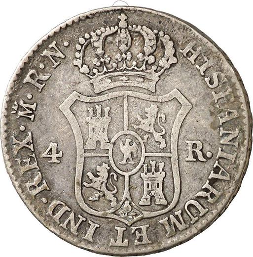 Реверс монеты - 4 реала 1812 года M RN - цена серебряной монеты - Испания, Жозеф Бонапарт