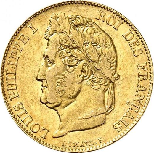Anverso 20 francos 1842 W "Tipo 1832-1848" Lila - valor de la moneda de oro - Francia, Luis Felipe I