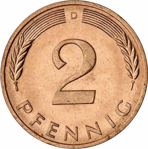 Аверс монеты - 2 пфеннига 1987 года D - цена  монеты - Германия, ФРГ