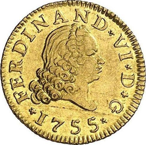 Obverse 1/2 Escudo 1755 M JB - Spain, Ferdinand VI