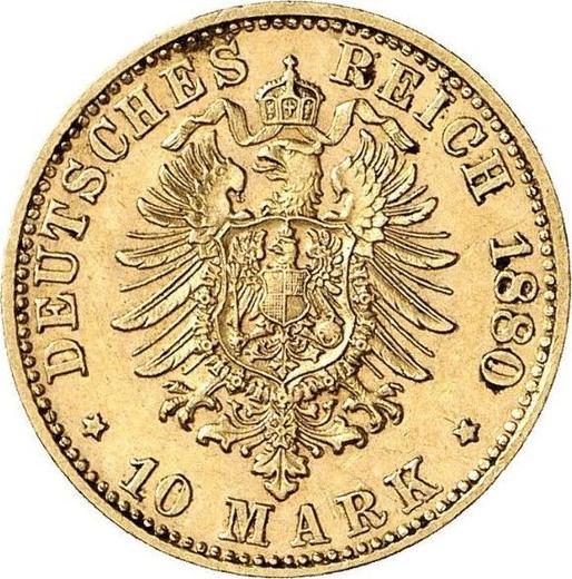 Реверс монеты - 10 марок 1880 года D "Бавария" - цена золотой монеты - Германия, Германская Империя