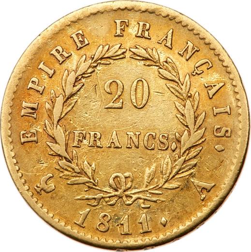 Reverse 20 Francs 1811 A "Type 1809-1815" Paris - France, Napoleon I