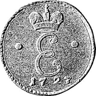 Rewers monety - PRÓBA 1 grosz 1727 OK "Z monogramem Katarzyny I" - cena  monety - Rosja, Katarzyna I