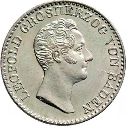 Obverse 6 Kreuzer 1831 D - Silver Coin Value - Baden, Leopold