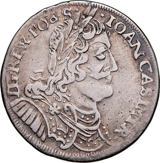 Аверс монеты - Орт (18 грошей) 1655 года MW "Тип 1650-1655" - цена серебряной монеты - Польша, Ян II Казимир