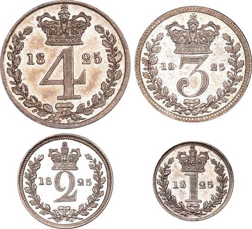 Реверс монеты - Набор монет 1825 года "Монди" - цена серебряной монеты - Великобритания, Георг IV