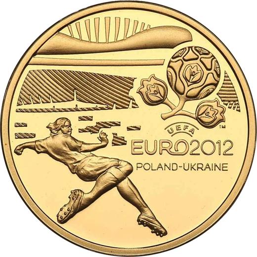 Revers 100 Zlotych 2012 MW "UEFA Fußball-Europameisterschaft" - Silbermünze Wert - Polen, III Republik Polen nach Stückelung