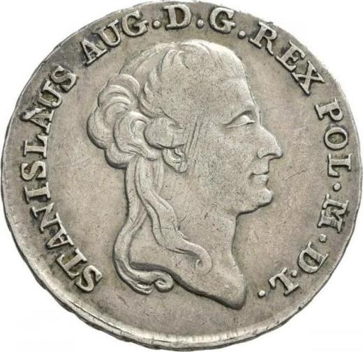 Аверс монеты - Двузлотовка (8 грошей) 1787 года EB - цена серебряной монеты - Польша, Станислав II Август