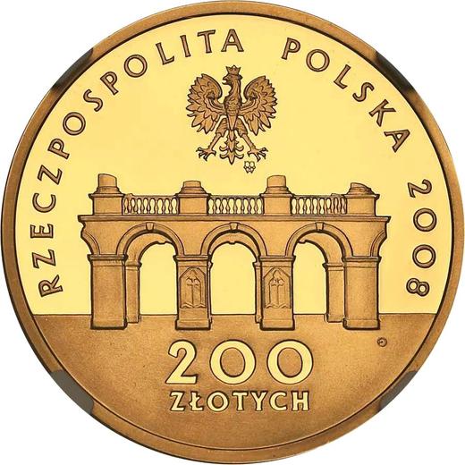 Аверс монеты - 200 злотых 2008 года MW EO "90 лет независимости Польши" - цена золотой монеты - Польша, III Республика после деноминации