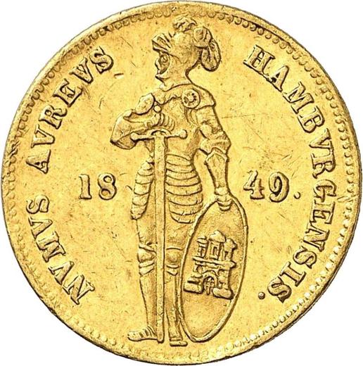 Аверс монеты - Дукат 1849 года - цена  монеты - Гамбург, Вольный город