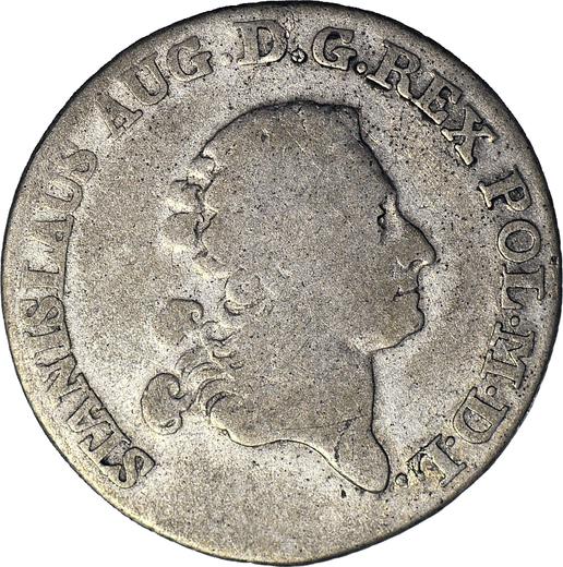 Obverse 1 Zloty (4 Grosze) 1781 EB - Silver Coin Value - Poland, Stanislaus II Augustus