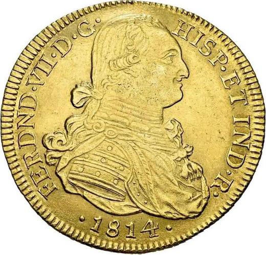 Аверс монеты - 8 эскудо 1814 года NR JF - цена золотой монеты - Колумбия, Фердинанд VII