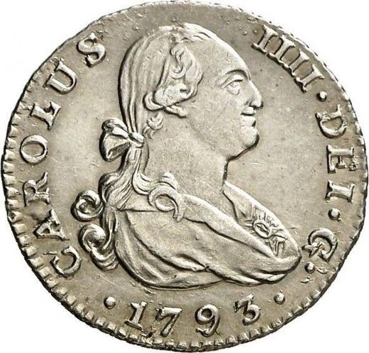 Аверс монеты - 1 реал 1793 года M MF - цена серебряной монеты - Испания, Карл IV