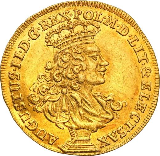Awers monety - Dukat 1703 EPH "Koronny" - cena złotej monety - Polska, August II Mocny