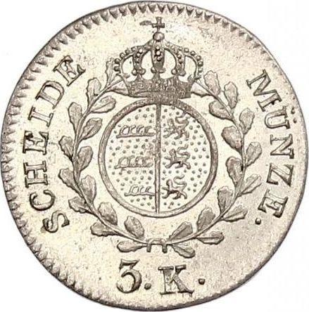 Реверс монеты - 3 крейцера 1824 года - цена серебряной монеты - Вюртемберг, Вильгельм I