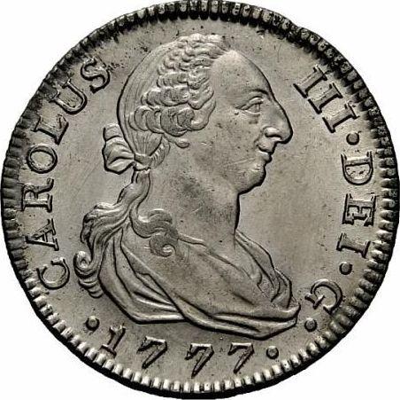 Аверс монеты - 4 реала 1777 года M PJ - цена серебряной монеты - Испания, Карл III