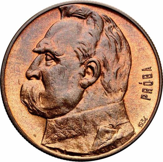 Reverse Pattern 10 Zlotych 1934 "Jozef Pilsudski" Bronze -  Coin Value - Poland, II Republic