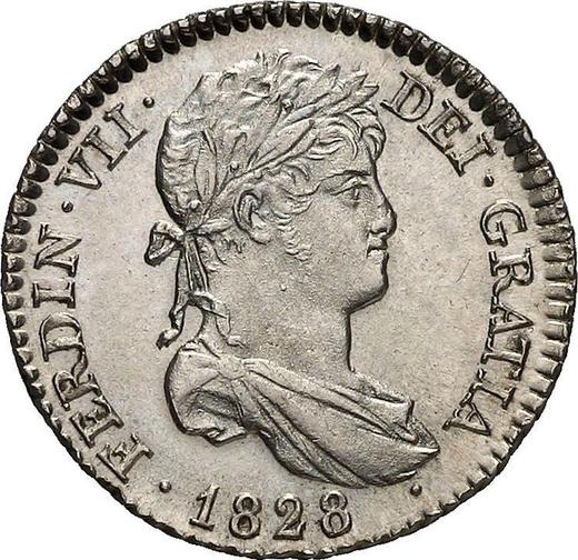Awers monety - 1 real 1828 M AJ - cena srebrnej monety - Hiszpania, Ferdynand VII