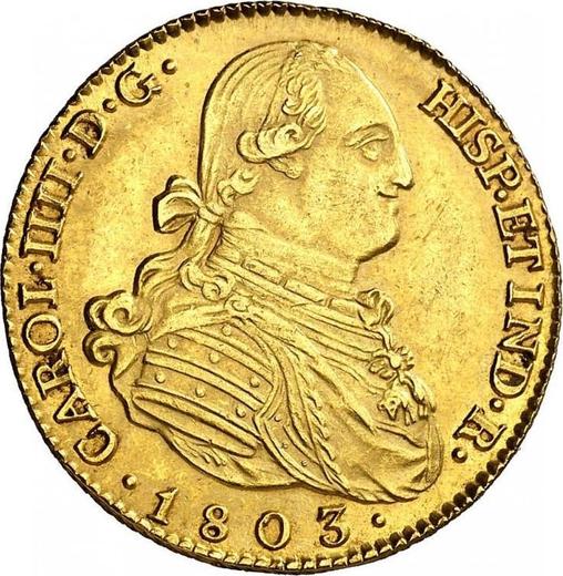 Avers 4 Escudos 1803 M FA - Goldmünze Wert - Spanien, Karl IV