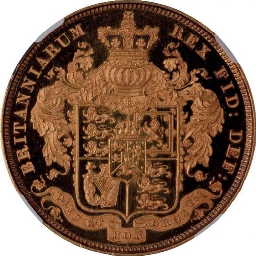 Реверс монеты - 1 крона 1825 года Позолоченная медь - цена  монеты - Великобритания, Георг IV