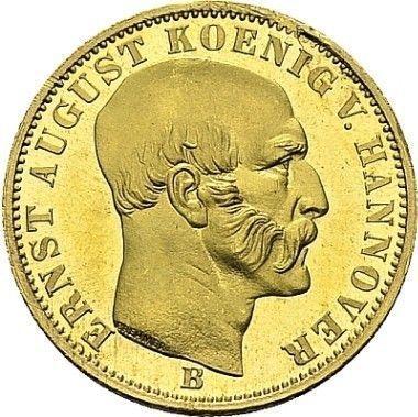 Аверс монеты - 5 талеров 1850 года B - цена золотой монеты - Ганновер, Эрнст Август