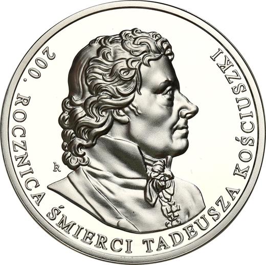 Reverso 10 eslotis 2017 MW "Bicentenario de la muerte de Tadeusz Kościuszko" - valor de la moneda de plata - Polonia, República moderna