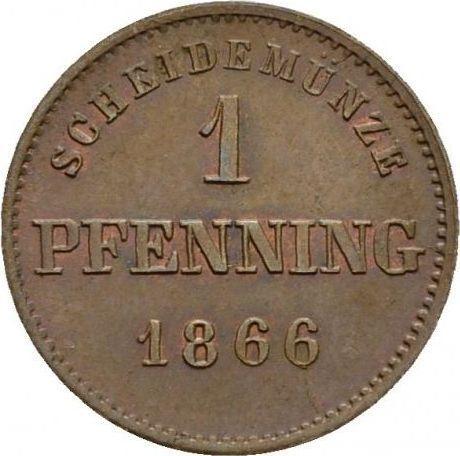 Реверс монеты - 1 пфенниг 1866 года - цена  монеты - Бавария, Людвиг II