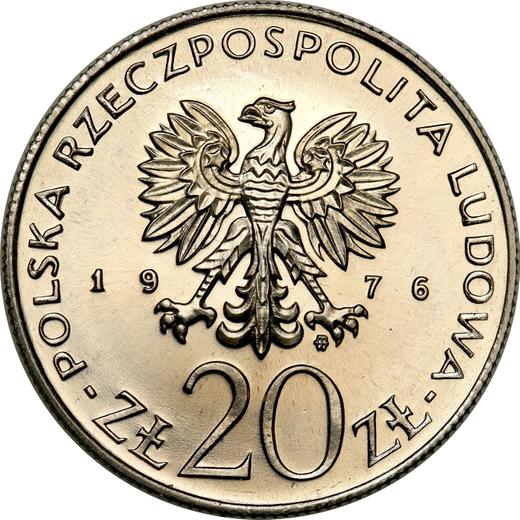 Аверс монеты - Пробные 20 злотых 1976 года MW JMN "30 лет бюджетного закона Польской Народной Республики" Никель - цена  монеты - Польша, Народная Республика