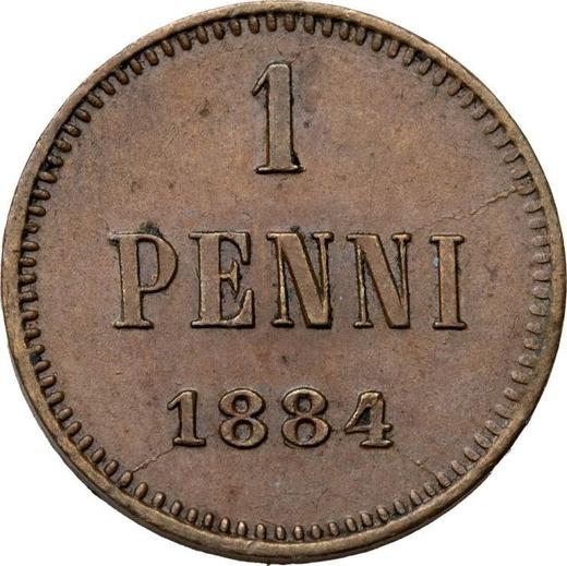 Реверс монеты - 1 пенни 1884 года - цена  монеты - Финляндия, Великое княжество