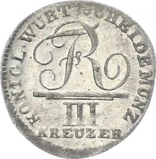 Аверс монеты - 3 крейцера 1808 года - цена серебряной монеты - Вюртемберг, Фридрих I Вильгельм