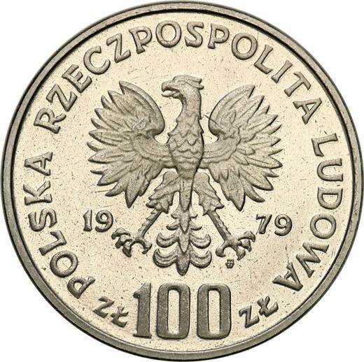 Аверс монеты - Пробные 100 злотых 1979 года MW "Серна" Никель - цена  монеты - Польша, Народная Республика