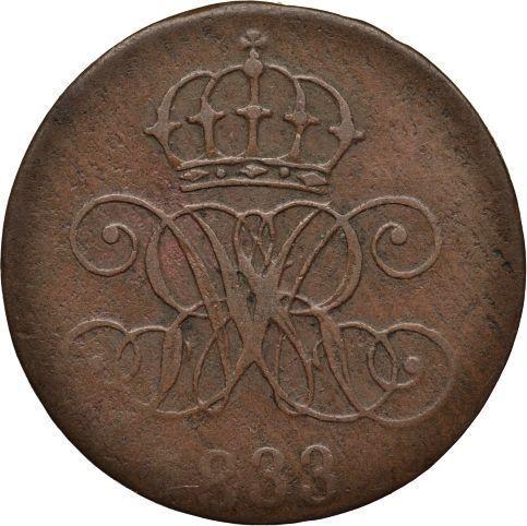 Аверс монеты - 1 пфенниг 1833 года A - цена  монеты - Ганновер, Вильгельм IV
