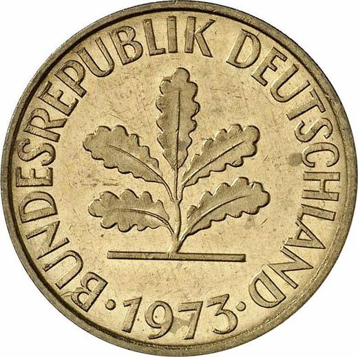 Reverso 10 Pfennige 1973 G - valor de la moneda  - Alemania, RFA