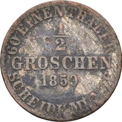 Reverso Medio grosz 1859 - valor de la moneda de plata - Brunswick-Wolfenbüttel, Guillermo