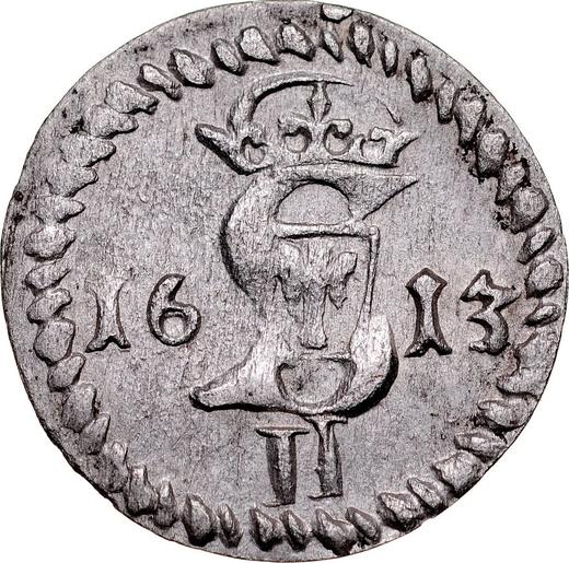 Аверс монеты - Двойной денарий 1613 года "Литва" - цена серебряной монеты - Польша, Сигизмунд III Ваза