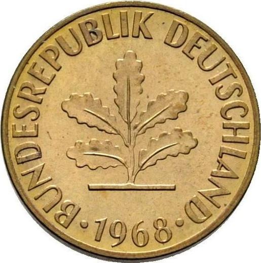 Реверс монеты - 5 пфеннигов 1968 года D - цена  монеты - Германия, ФРГ