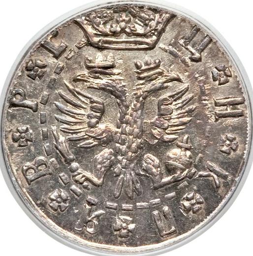 Anverso Grivna (10 kopeks) ҂АΨѲ (1709) БК Reacuñación - valor de la moneda de plata - Rusia, Pedro I